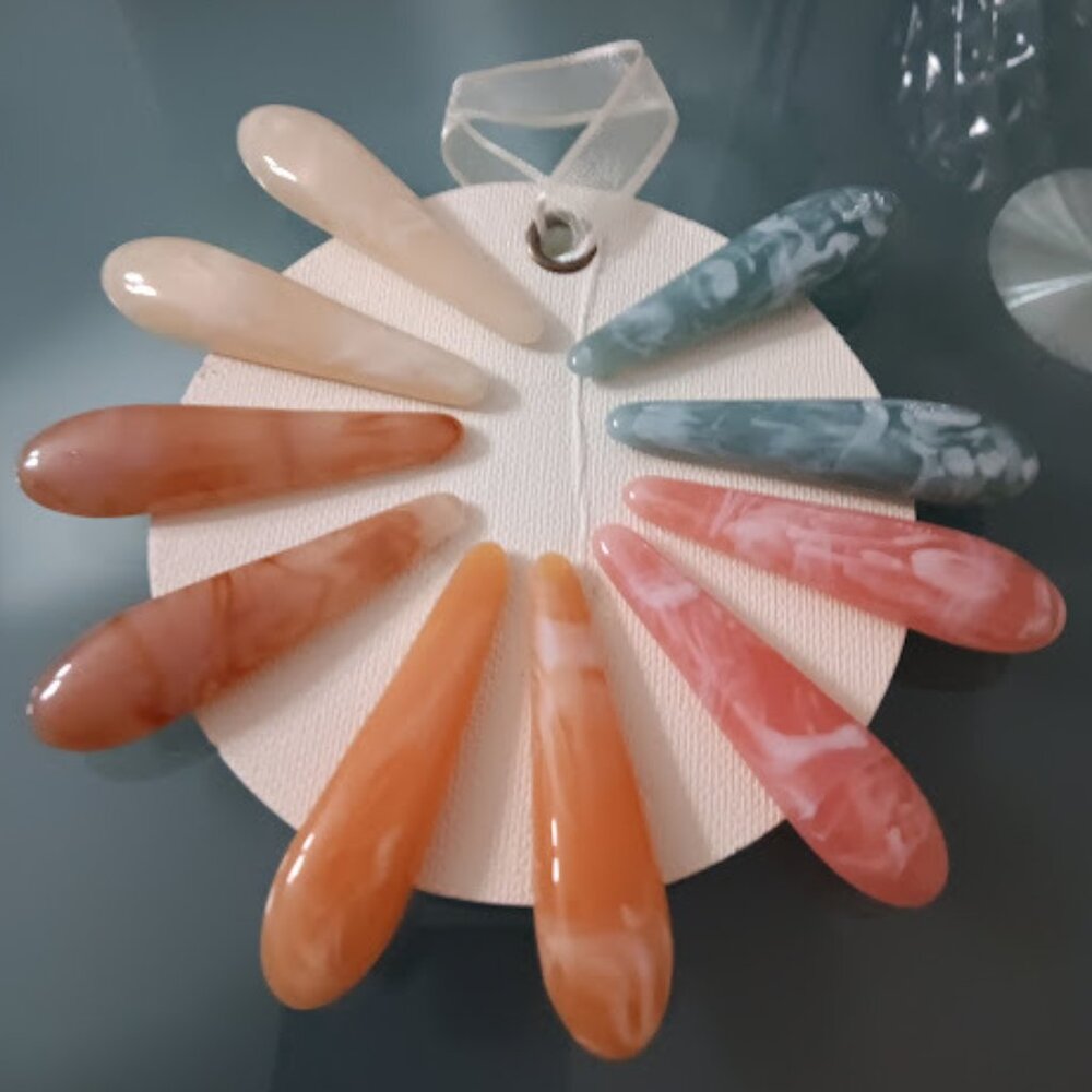 KOHL'S 10pc SET Caramel/Coral/Orange/Ivory/Teal Pearlized Finish Hair Clips~NEW!